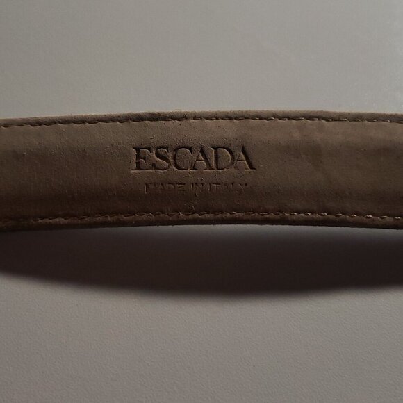 Escada Metallic Blue Suede Leather Belt - Picture 7 of 11